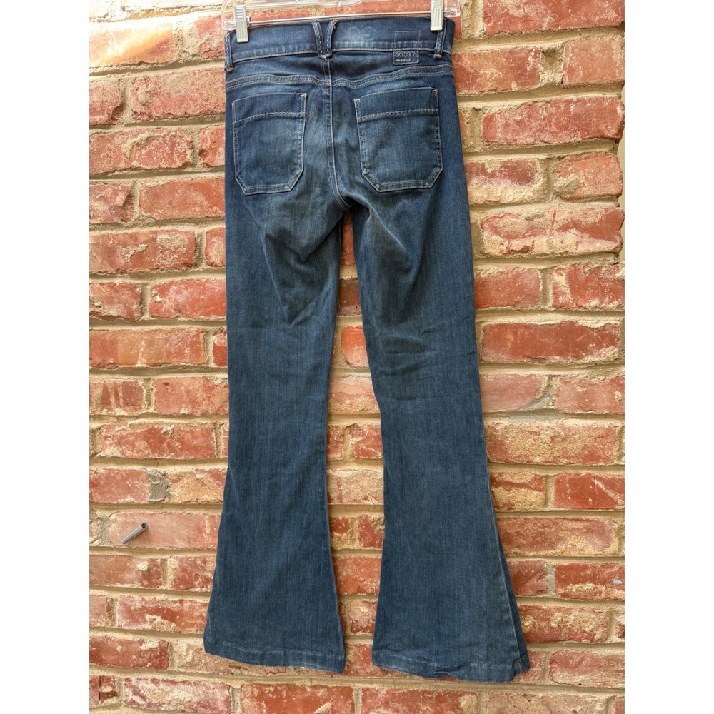 Goldsign Sissi Flare Jeans Medium Wash Double Button Wide Leg Denim Made in USA - Picture 6 of 13